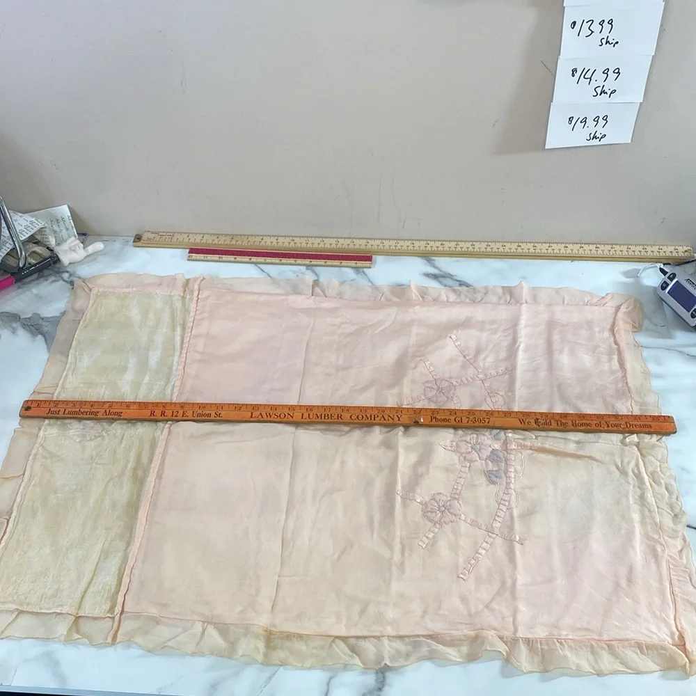 Vintage 60s The JS Hudson Co Zip up‎ Silk Swaddle Blanket Set Baby Pink Ruffle